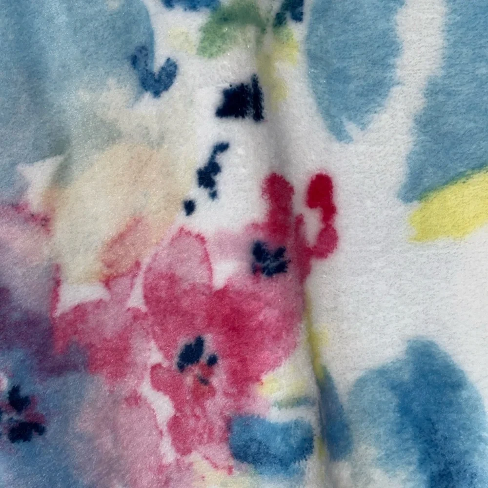 Floral Watercolor Blanket - Multicolor Flowers Watercolor Plush Throw 50 x 70